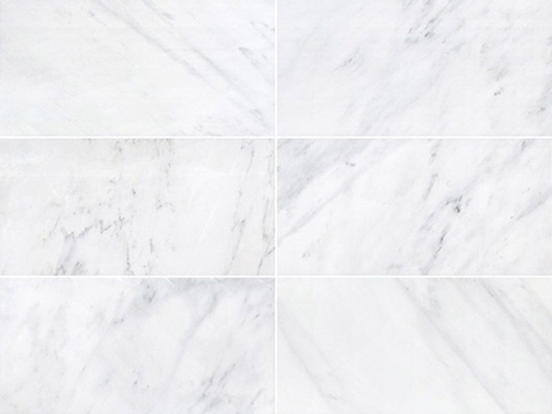 Oriental White A tiles, cool white with soft grey veins