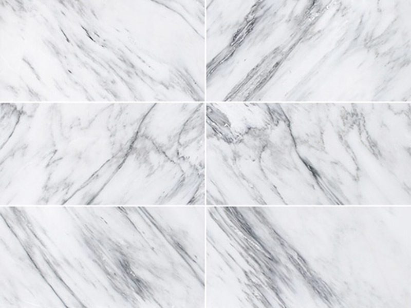 Oriental White thick vein tiles with broad grey veins