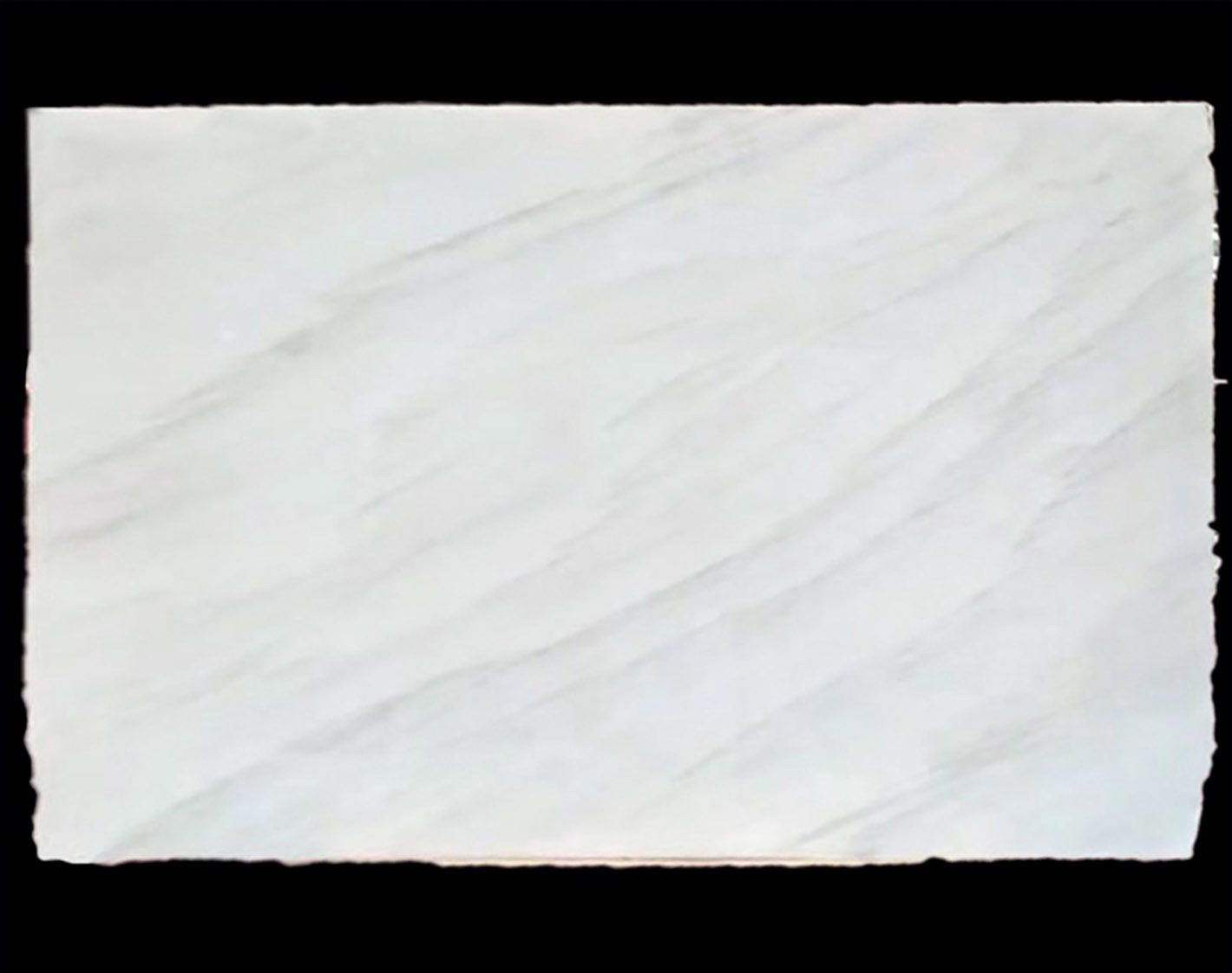 A large Sculpture White slab on a stand, white with pale veins